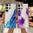 thumbnail image 3 of SaniMore for Samsung Galaxu S22 Ultra 6.8" 2022 Case, Shockproof TPU Bckplane Marble Pattern Stylish for Girls Women Plating Design Anti-drop Slim & Lightweight Anti-slip Bumper, Pattern-N, 3 of 6