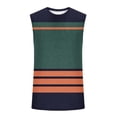 thumbnail image 4 of Stamzod Mens Workout Tank Tops Sleeveless Striped Muscle Gym T Shirts Casual Summer Beach Tee Army Green S, 4 of 5