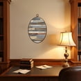 thumbnail image 4 of Canvas Wall Art Removable Stylish Wood Grain Knots Planks Beige Tone White Wash Rustic Oval Framed Canvas Prints Vintage Wall Hanging Decor for Home Office Decorations 8.6"x11.4", 4 of 7