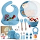 thumbnail image 1 of Set de alimentación para bebés o'Doe, 17 piezas, silicona sin BPA, azul, 1 of 7