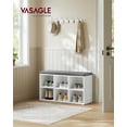 thumbnail image 2 of VASAGLE Banc à Chaussures, Organisateur de Rangement pour Chaussures avec 6 Compartiments et 3 Étagères Ajustables, Siège Rembourré, Compact et Étroit, pour Entrée, Couloir, Placard, Blanc et Gris, 2 of 7