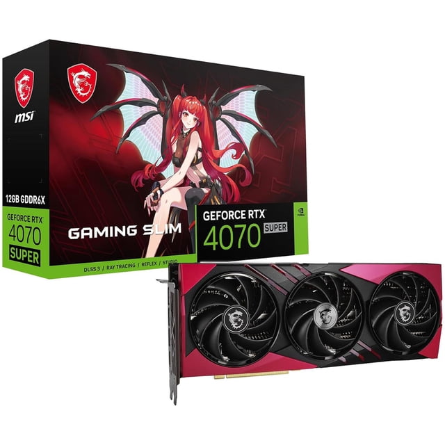 Tarjeta de Video MSI GeForce RTX 4070 SUPER 12G GAMING X SLIM MLG 12GB GDDR6X Negro