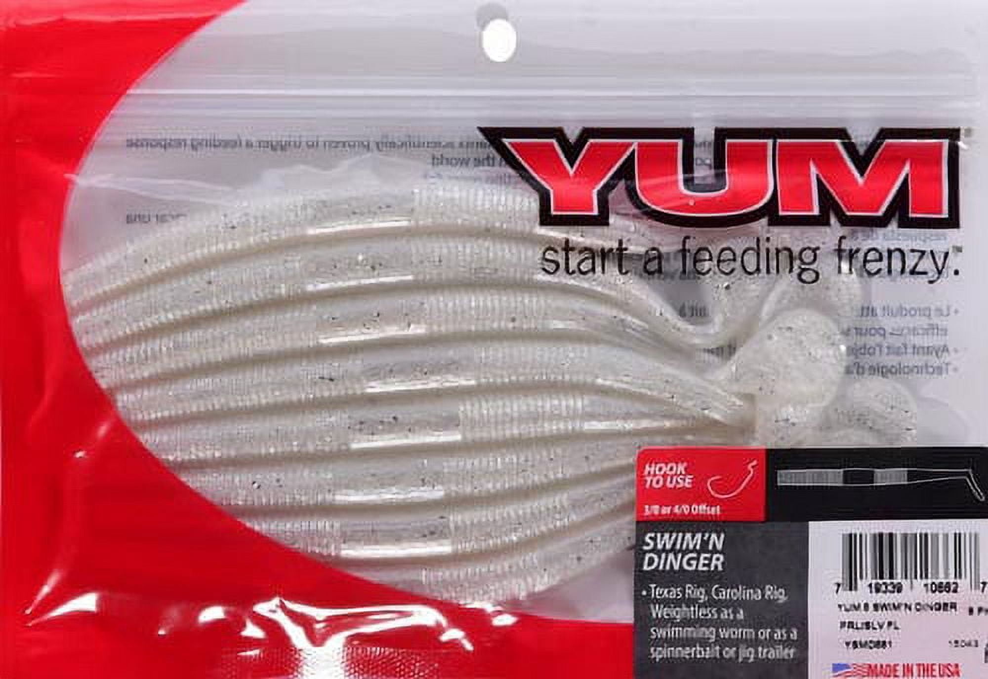 YUM Swim'N Dinger Soft Plastic Pearl Silver Flake 5"