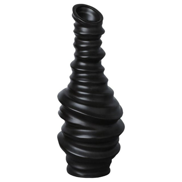 Jarrón sencillo de cerámica para flores pequeñas, soporte para centros de mesa, decoración de estantes Negro M