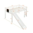 thumbnail image 6 of Tcbosik Twin Size Loft Bed with Slide and Ladder, Wood Low Loft Bed Frame with Chalkboard and Guardrai, White, 6 of 8