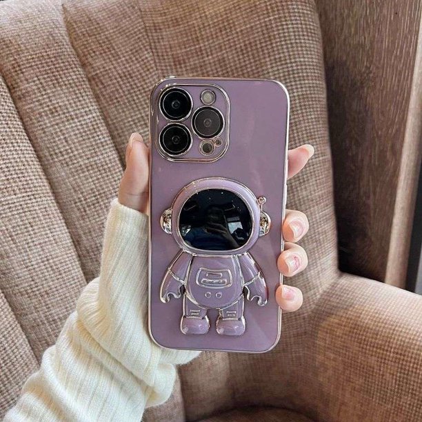 Funda Plegable De Astronauta Galvanizado Para iphone 11 11Pro 11Pro Max 12mini 12Pro 12 12ProMax protector De Cámara De Silicona