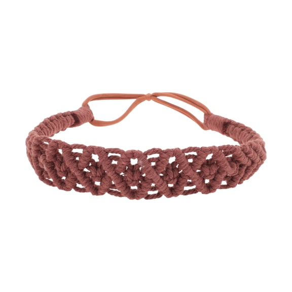 Unique Bargains Hand-woven Argyle Headbands for Women 1 Pc Rust Red