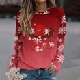 thumbnail image 2 of Christmas Sweatshirts for Women Plus Size Long Sleeves Color Tunic Tops Crewneck Hoodless Tunic Tops Casual Sweatshirt, 2 of 5