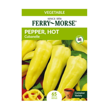 Ferry-Morse 20MG Pepper, Hot Cubanelle Vegetable   Packet (1 Pack)- Seed Gardening, Full Sunlight