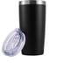 thumbnail image 1 of Vaso de 20 oz, taza de café aislada al vacío de acero inoxidable, taza de viaje de doble pared con tapa para bebidas frías y calientes (paquete de 2, negro) Ormromra LRWJ258-1, 1 of 7