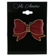 thumbnail image 2 of Mi Amore Bow Brooch-Pin Gold-Tone/Red, 2 of 2