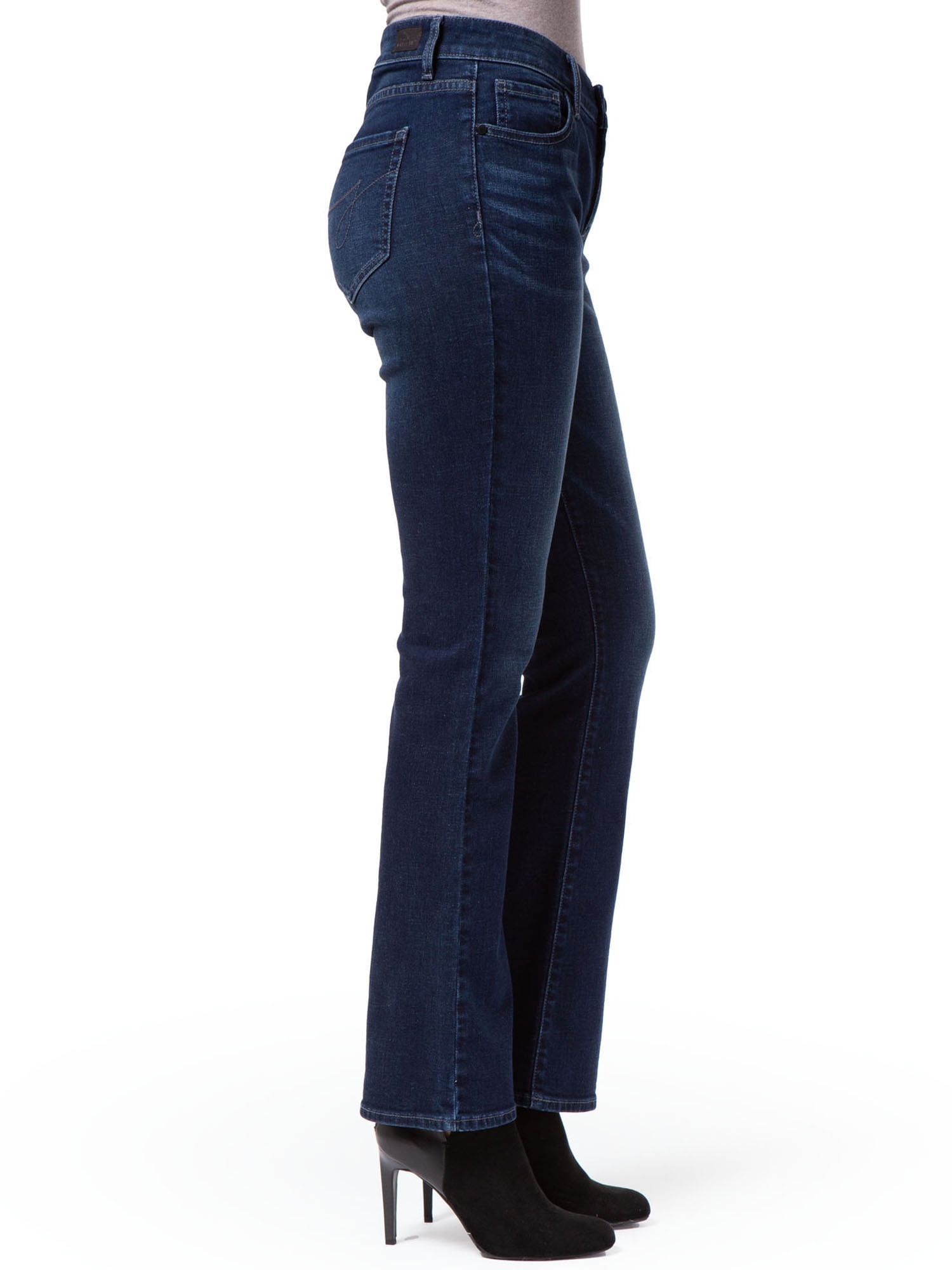 Jordache Women's Mid Rise Curvy Bootcut Jeans, Available in 32" Inseam