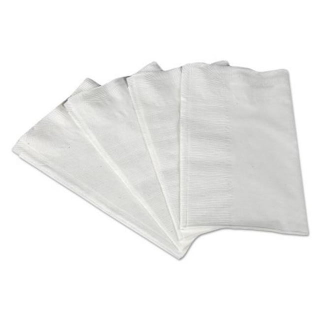 Serviettes de Table 14.5 x 16.5 Po, 2 Épaisseurs - Blanc