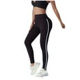 thumbnail image 2 of Leggings Striped High Waist Yoga Pants Women Workout Leggings For Women Fitness Sports Running Yoga Athletic Pants Workout Leggings for Women Black L, 2 of 8