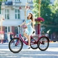 thumbnail image 4 of ABORON Adult Tricycle 7-Speed, 20/24/26-Inch Three Wheel Cruiser Bike with Cargo Basket, Foldable Tricycle for Adults, Women, Men, Seniors Exercise Shopping, 4 of 9