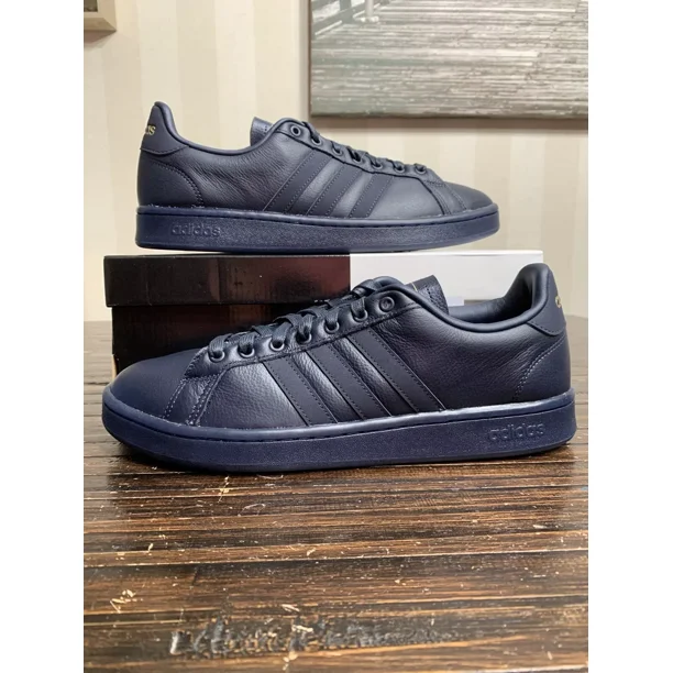 Adidas Grand Court Men Size US 8 Sneakers Suede Navy Blue EE7883 NEW IN BOX