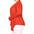 thumbnail image 3 of Women's Solid Plus Size Open Front Long Sleeve Lightweight Soft Basic Sweater Cardigan, 3 of 5