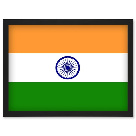 India National Flag Patriotic Vexillology World Flags Country Region Poster Artwork Framed Wall Art Print A4