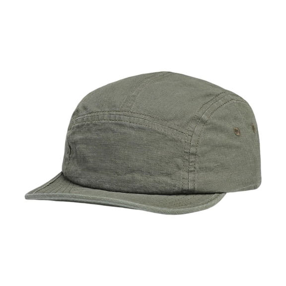 5 Panel Flat Brim Hat Breathable for Camping Daily Lifestyle Army Green