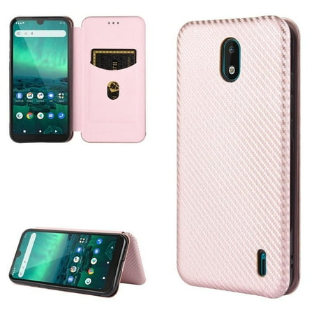 

Case for Nokia 1.3 Card Insertion Leather Folio Flip Case Full Protection With Card Holder Kickstand Magnetic Carbon Fiber