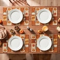 thumbnail image 2 of Sm:)e Orange Plaid Turkey Maple Leaf Pumpkin Print Thanksgiving Placemats 12x18 Inch Set of 4, Kitchen & Dining Table Decor, Fall Party Decoration Supplies, 2 of 7