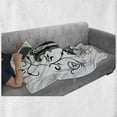 thumbnail image 6 of Letter K Soft Flannel Fleece Throw Blanket, Uppercase Design from Medieval Times Typography Sign Alphabet Pattern, Cozy Plush for Indoor and Outdoor Use, 60" x 80", Black Grey White, by Ambesonne, 6 of 6