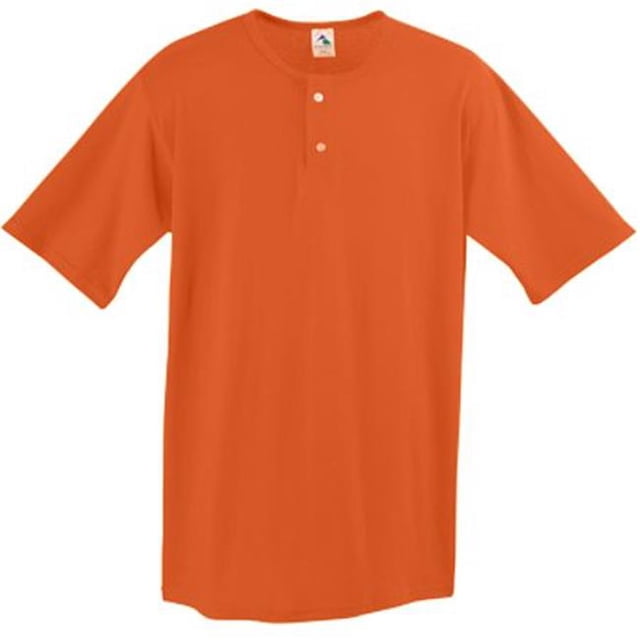 580A Two-Button Baseball Jersey - Orange, Extra Large