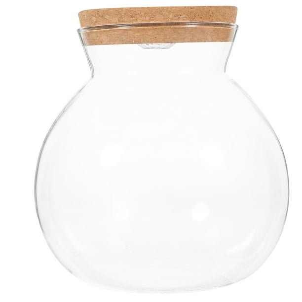 GOOHOCHY Botella de vidrio para pecera, práctica botella ecológica de vidrio con luz LED