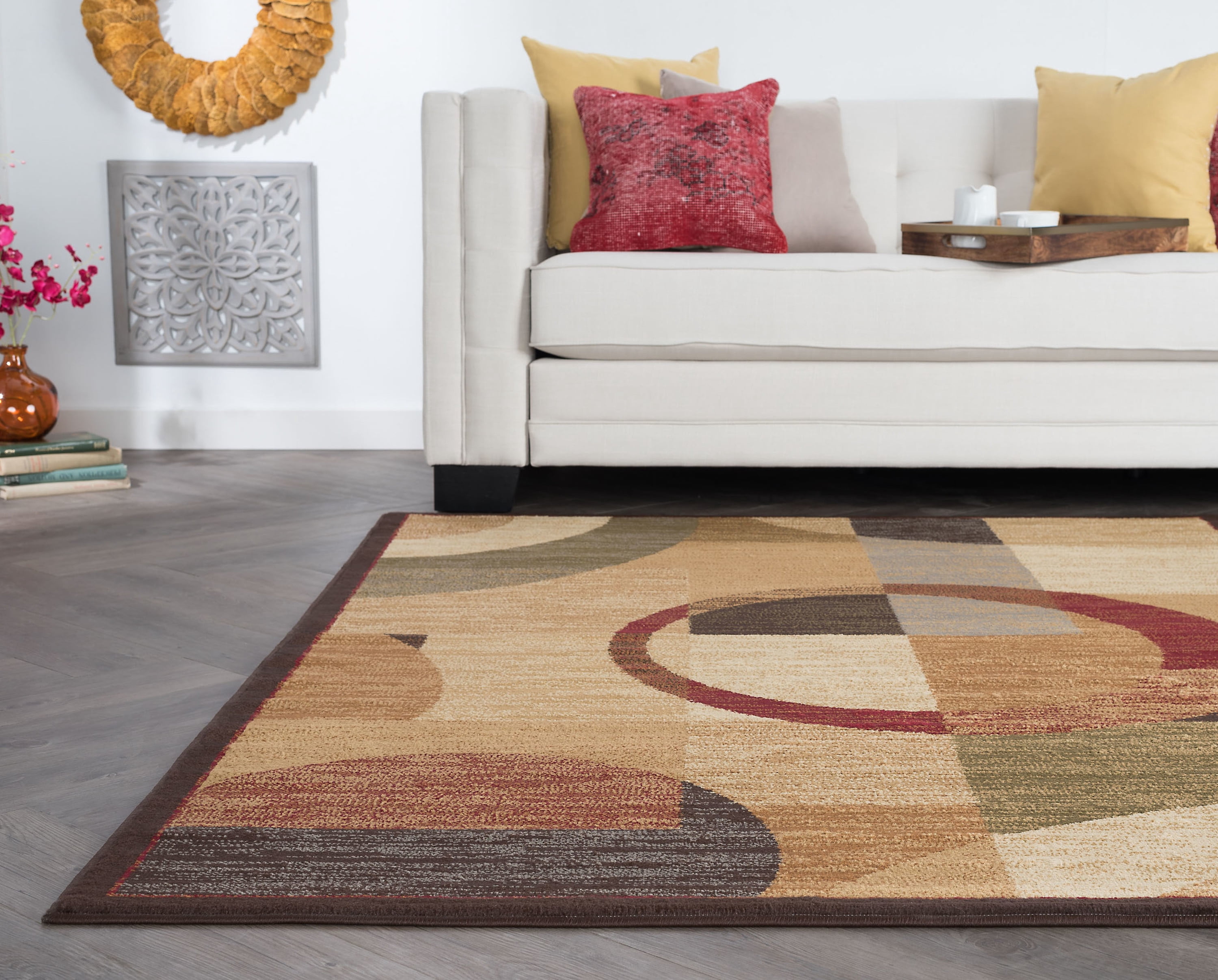 Elegance Contemporary 5' x 7' Multi-Color Polypropylene Indoor Area Rug