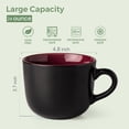 thumbnail image 3 of AmorArc 24 oz Soup Mugs with Handles, Jumbo Ceramic Bowls Mugs Set with handles for Coffee Cereal Cappuccino Snacks, Microwave&Dishwasher safe Soup Cups for Meal-Burgundy, 3 of 8
