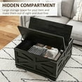thumbnail image 6 of Resenkos Farmhouse Coffee Table,Square Center Table with Flip-top Lids, Hidden Storage Compartment,Solid Particleboard, MDF Frame, Distressed Black, 6 of 8