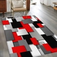 thumbnail image 2 of Area Rugs for Living Room 4x6 Ft, Red Black Geometric Non Slip Area Rugs for Kitchen Bedroom Entryway, Modern Abstract Art Block Washable Carpet Runner Rug Floor Mats for Bedroom Home Decor, 2 of 8