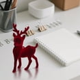 thumbnail image 7 of Neoyler Christmas Decorations Flocked Deer Figurine Ornament Soft Flocking Finish Easy Clean Holiday Shelf Table Nightstand Centerpiece Home Office Mantel Gift for Nature Lovers Red 6.7in, 7 of 7