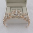 thumbnail image 4 of Nvzi Tiara de boda para novia, diadema de princesa, corona de novia, joyería para el cabello con diamantes de imitación de cristal,graduación, boda, fiesta de disfraces (rosa), 4 of 4
