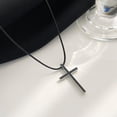 thumbnail image 4 of Huhudde Cross Necklace Retro Design Cross Pendant Necklace Simple Leathers Cord Necklace, 4 of 10