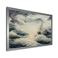 thumbnail image 2 of Designart 'Ship Struggles With The Sea Storm' Nautical & Coastal Framed Art Print, 2 of 4