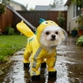 thumbnail image 3 of Pet's Clothes Christmas Full Raincoat With Hood Four Legs Coverage For Small Medium Rainwear Outdoor Walking, 3 of 7