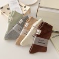 thumbnail image 4 of Calcetines de algodón absorbentes de sudor de otoño e invierno, calcetines apilados, serie crema para mujer, estilo a juego, etiqueta de tela, calcetines hasta la mitad de la pantorrilla,, 4 of 6