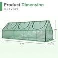 thumbnail image 4 of Aoodor 9' x 3' x 3' Mini Greenhouse with Zipper Doors, UV & Water Resistant- Green, 4 of 8