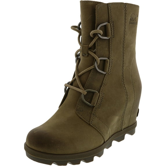 Sorel Women's Joan Of Arctic Wedge Ii Ash Brown Ankle-High Leather Rain Boot - 10.5M