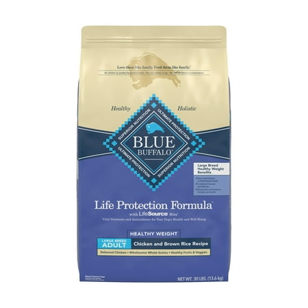 UPC: 0840243105250 | Blue Buffalo Life Protection Formula Large Breed Healthy Weight Chicken and Brown Rice Dry Dog Food for Adult Dogs Whole Grain 30 lb. Bag