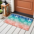 thumbnail image 5 of Marine Life Washable Small Entryway Area Rugs 2'x3', Starfish Shell Coral Gradient Blue Green Red Ocean Low Pile Throw Rug Non-Slip Sturdy Edge Binding Carpet for Front Door Floor Room Entry, 5 of 9