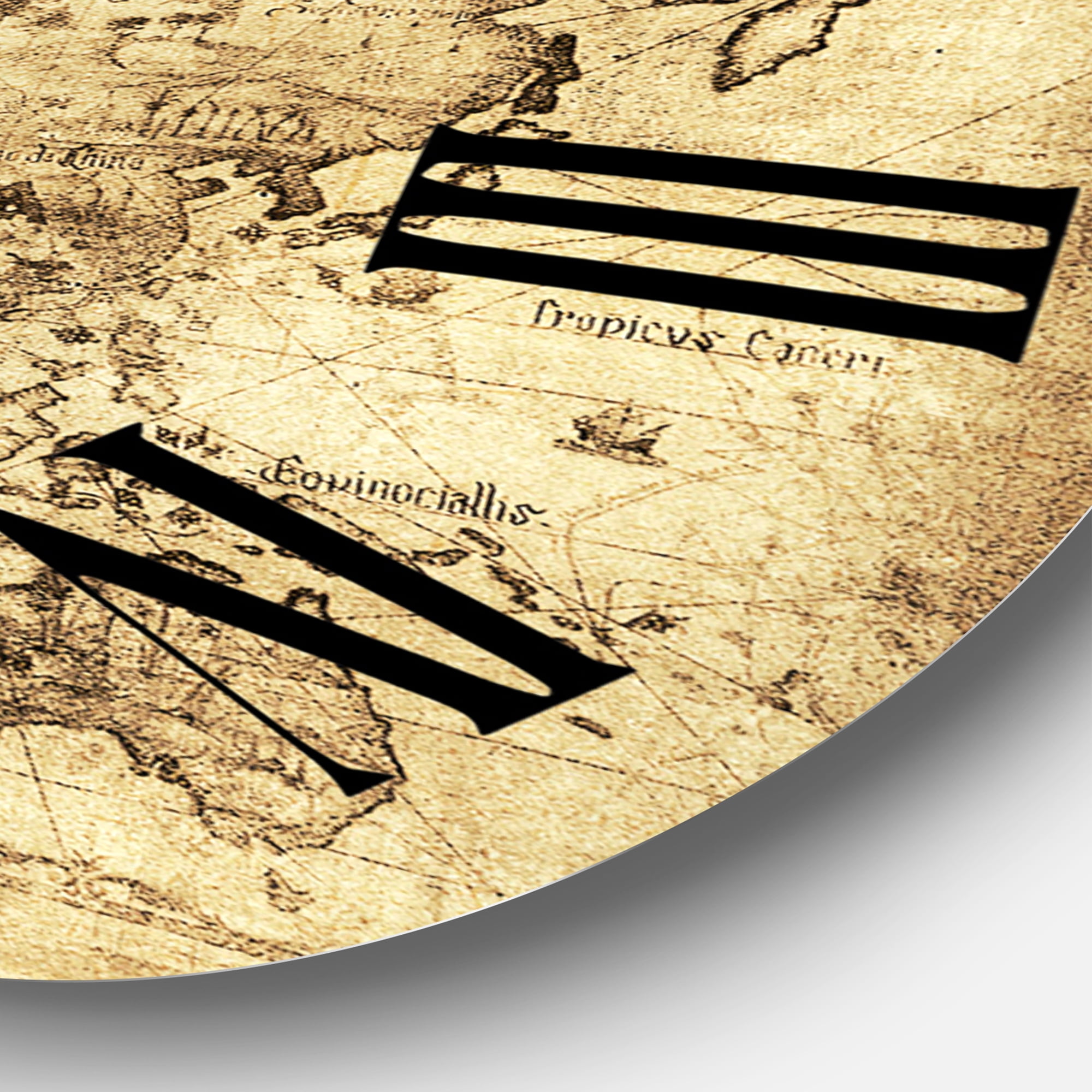 Designart 'Ancient Map Of The World Iv' Vintage Wall Clock