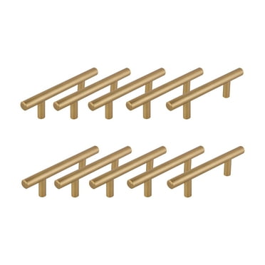 Design House Solid 5-Inch Satin Gold Cabinet Pulls, 10-Pack, 3-Inch (76 mm) Center-to-Center, Modern Kitchen Handles, 206557