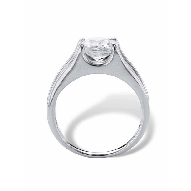 Round Created White Sapphire Bridge Engagement Ring 2.80 TCW in