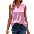 thumbnail image 2 of Giftesty Tank Tops for Women Clearance Summer Women Solid Color V-Neck Pocket Sleeveless Casual Tee Tops Tank, 2 of 9