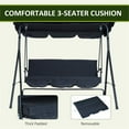 thumbnail image 6 of Resenkos 3 Seat Outdoor Porch Swing Seat, Patio Swing Chair, Waterproof Anti-UV Heavy Duty Rip Proof Garden Hammock, Garden Furniture Outdoors, Black, 6 of 7