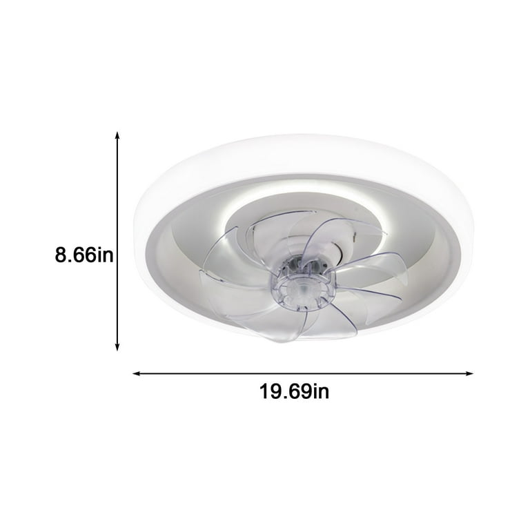 SDJMa 19.7 Modern Ceiling Fans with Light, 30W LED Dimmable with Remote,  Invisible Blades Semi Flush Mount Ceiling Fan Light, 3-Speed Indoor Low