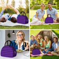 thumbnail image 6 of Purple and Black Checkered Pattern Insulated Lunch Bag,Leakproof Large Capacity Lunch Box for Work,Picnic or Travel,11.4 X 6.7 X 8.3 Inches, 6 of 6