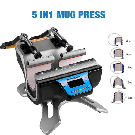INTSUPERMAI Mug Sublimation Heat Press Printing Machine Double Station 5 in 1